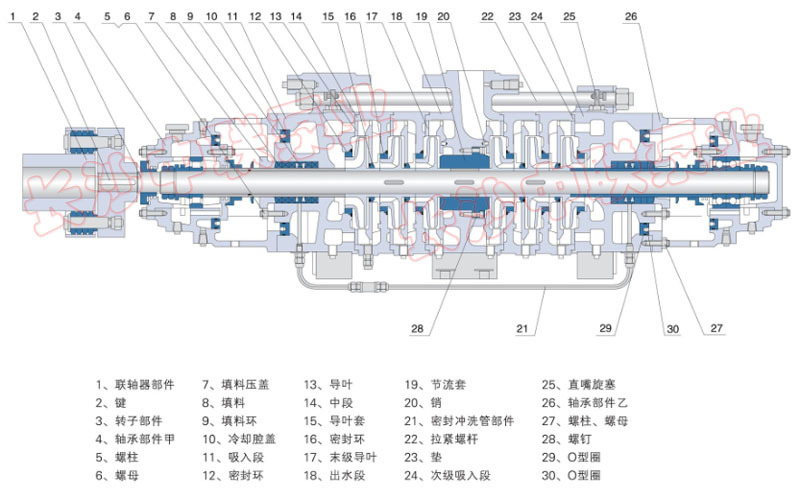 自平衡多级泵结构图