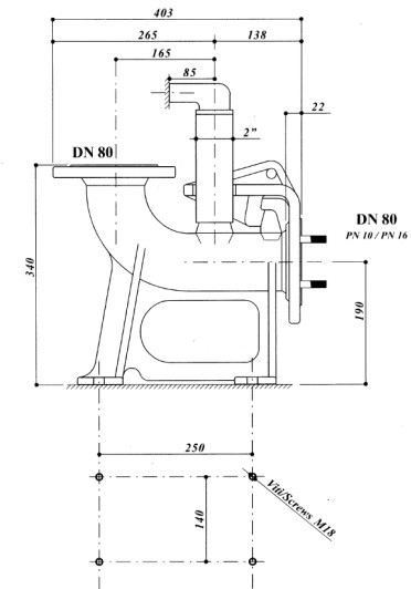 排污泵耦合装置尺寸图